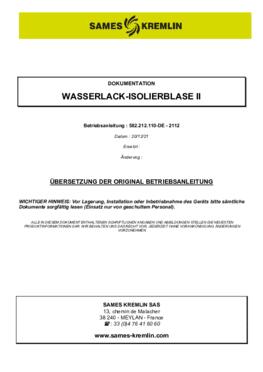 Wasserlack isolierblase II | Betriebsanleitung