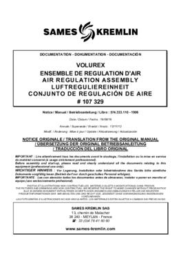 Volurex air regulation assembly  | User manual