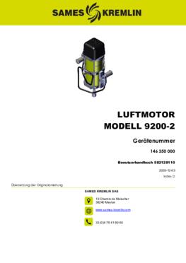 Luftmotor 9200-2 REXSON Dispense | Betriebsanleitung
