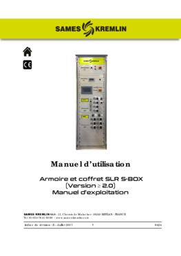 Armoire et coffret SLR S-BOX | Manuel d&#039;exploitation