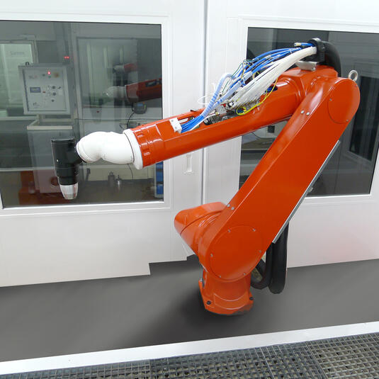 Robotic bell atomizer