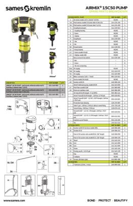 15C50 Pump Spare Parts Sheet (for NA only)