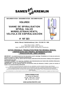 Volurex válvula de espiralización | Manual de instrucciones