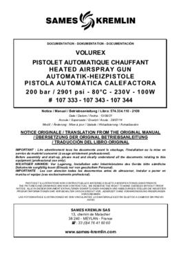 Volurex Heated airspray gun | Instruction manual