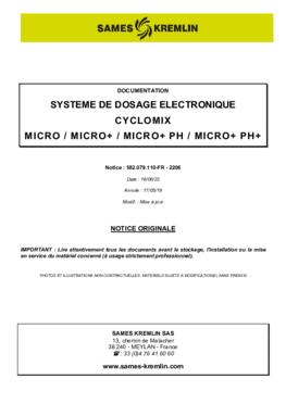 Cyclomix Micro / Micro+ / Micro+ PH / Micro+ PH+ | Manuel d&#039;utilisation