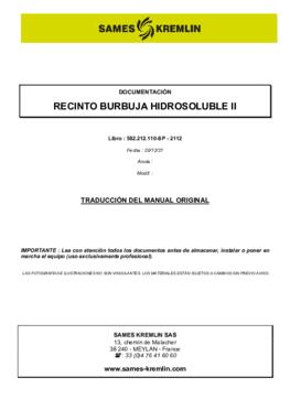 Recinto burbuja hidrosoluble II | Libro de instructiones
