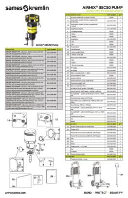 35C50 Pump Spare Parts Sheet (for NA only)