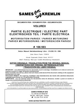 Volurex parte eléctrica Motorización PARVEX | Manual de instrucciones