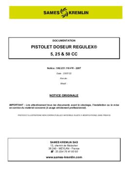 REGULEX 5 - 25 - 50CC | Manuel d&#039;utilisation