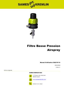 Filtre Basse Pression | Manuel d&#039;utilisation
