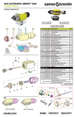AVX Gun Spare Parts Sheet (for NA only)