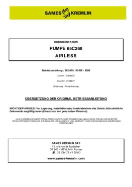 65C260 Airless® Förderpumpe | Betriebsanleitung