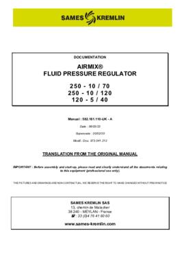 Airmix fluid pressure regulator | User manual