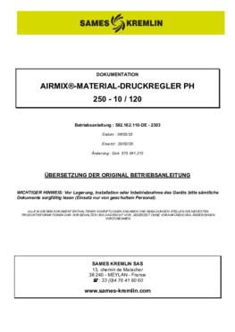 Airmix Materialdruckregler PH  | Betriebsanleitung
