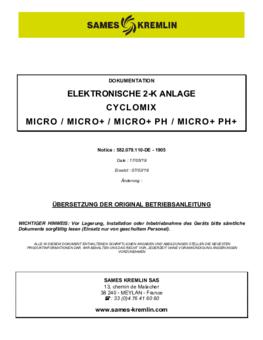 Cyclomix Micro / Micro+ / Micro+ PH / Micro+ PH+ | Betriebsanleitung