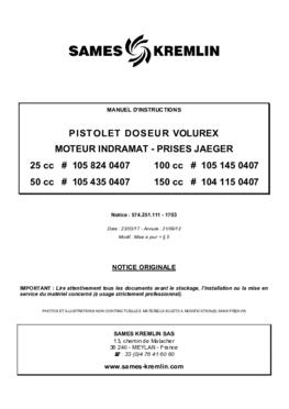 Volurex Pistolet doseur Moteur Indramat Prises Jaeger | Manuel d&#039;utilisation