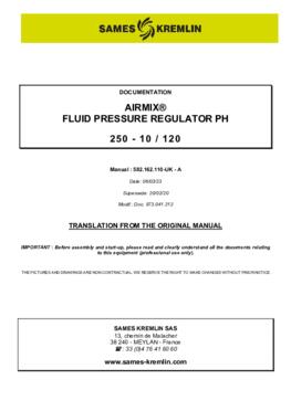 Airmix fluid pressure regulator PH | User manual
