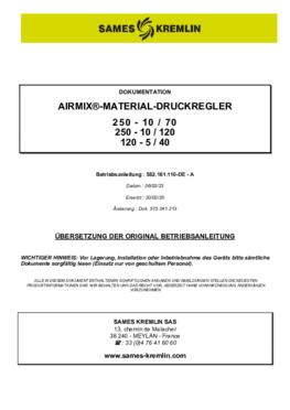 Airmix Materialdruckregler  | Betriebsanleitung