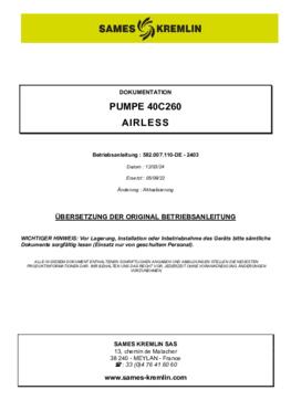 40C260 Airless® Förderpumpe | Betriebsanleitung