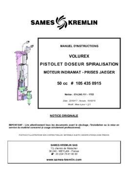 Volurex Pistolet doseur spiralisation Moteur Indramat Prises Jaeger | Manuel d&#039;utilisation
