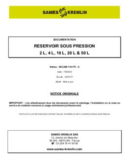 Réservoirs sous pression / manuel d&#039;instruction