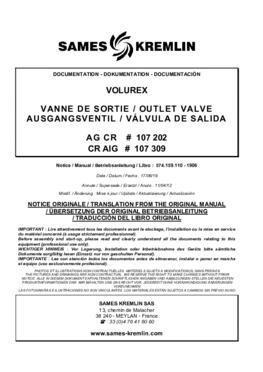 Volurex outlet valve | User manual