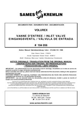 Volurex inlet valve  | User manual